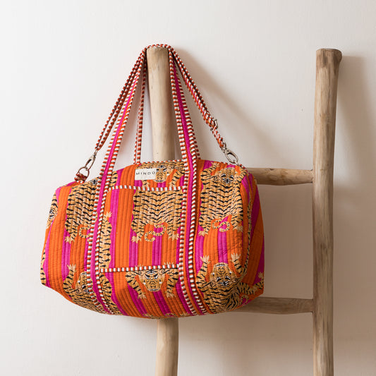Bolso Tigre Algodón Orgánico – Estampado Artesanal Hecho en India