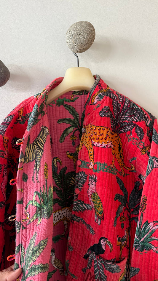 Chaqueta Selva Fucsia/Rosa Reversible | Velvet Mindú