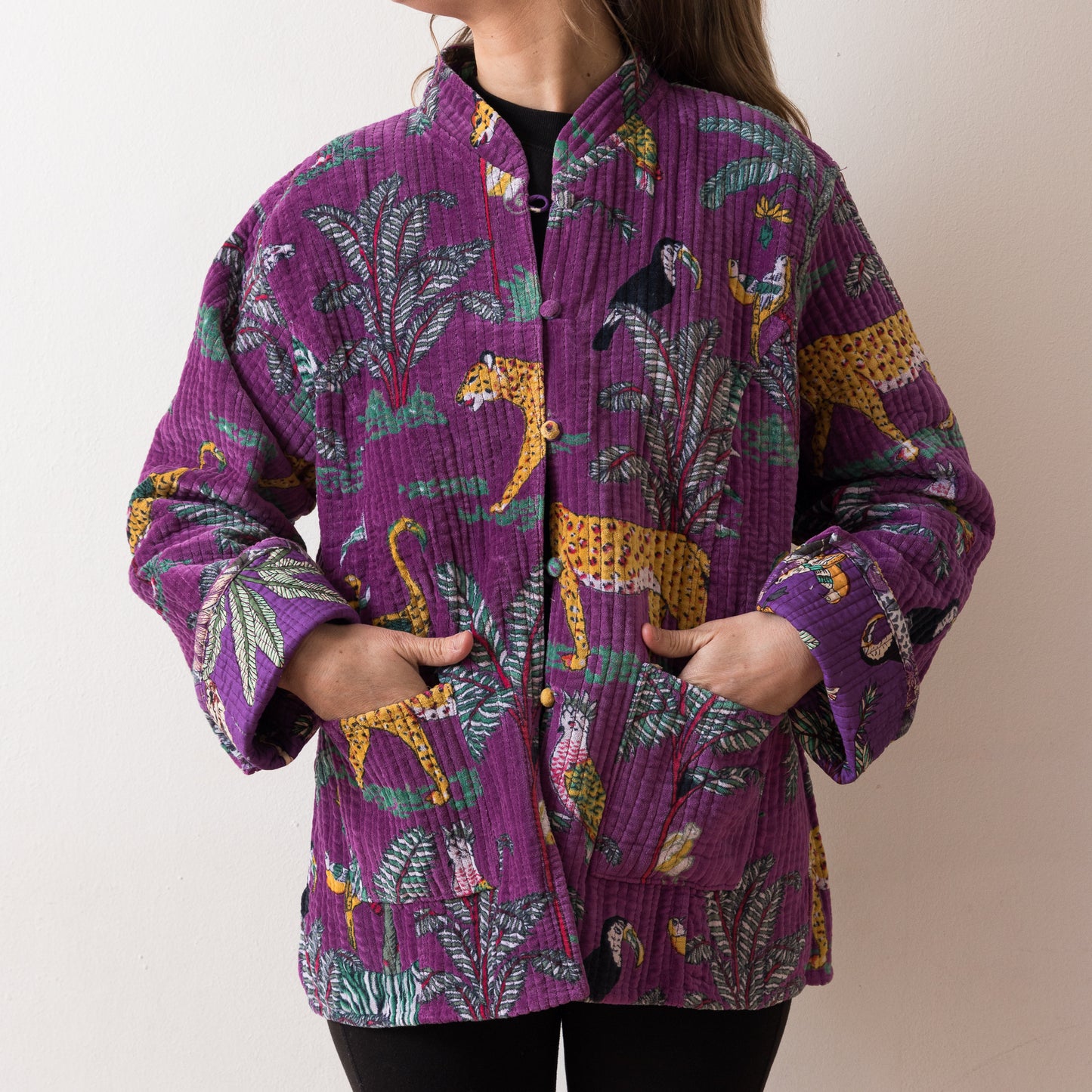 CHAQUETA SELVA MORADA VELVET REVERSIBLE
