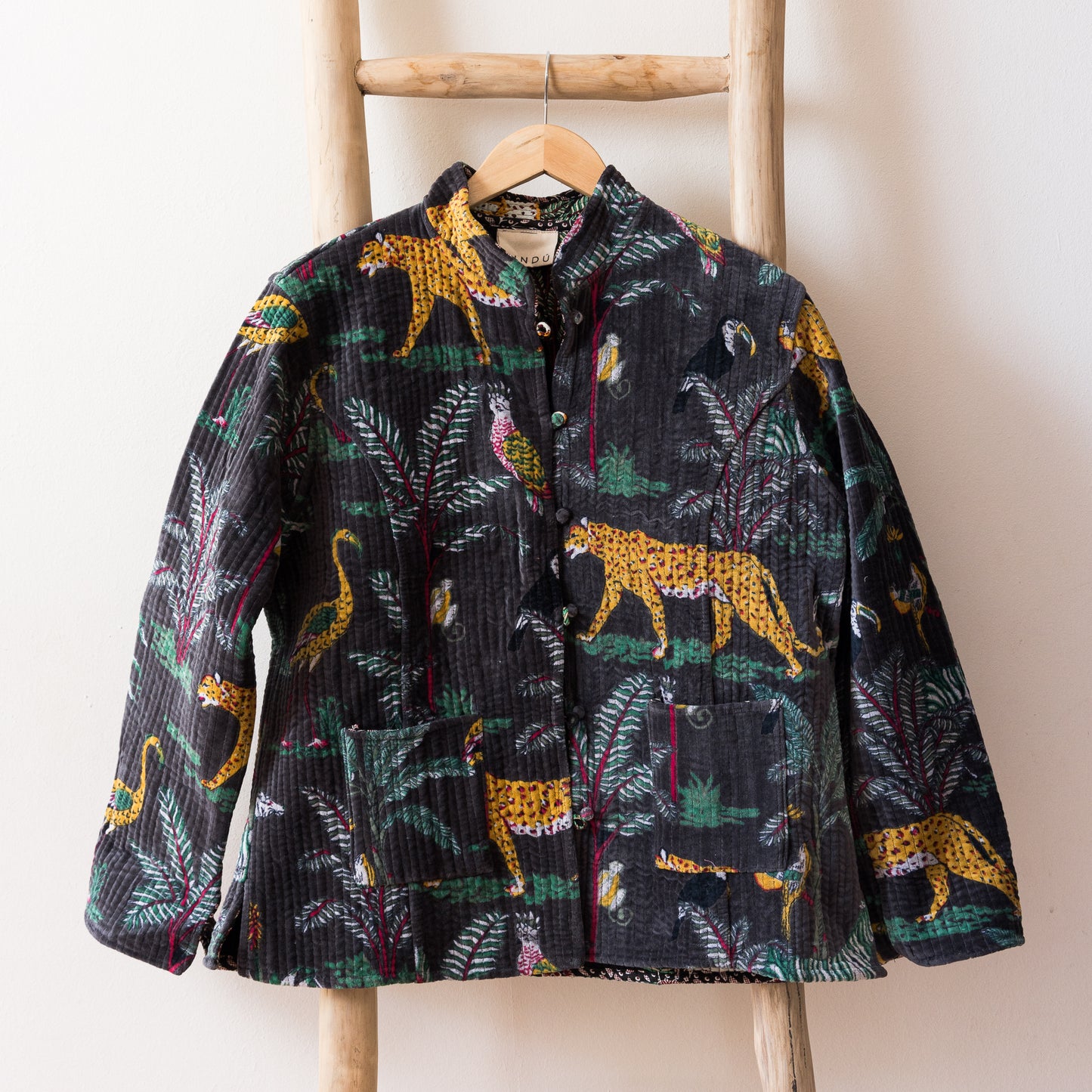 CHAQUETA SELVA GRIS VELVET REVERSIBLE