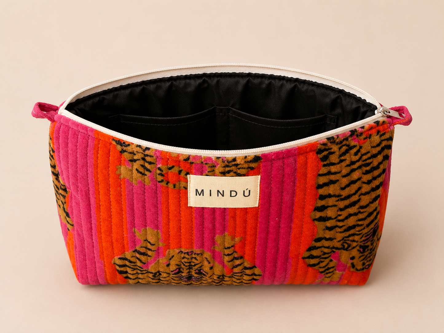 Neceser Tigre Fucsia/Rojo | Algodón Orgánico Mindú