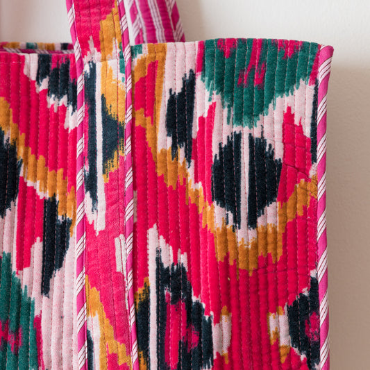 Tote Ghana Velvet – Bolso Reversible de Terciopelo Orgánico con Bolsillo