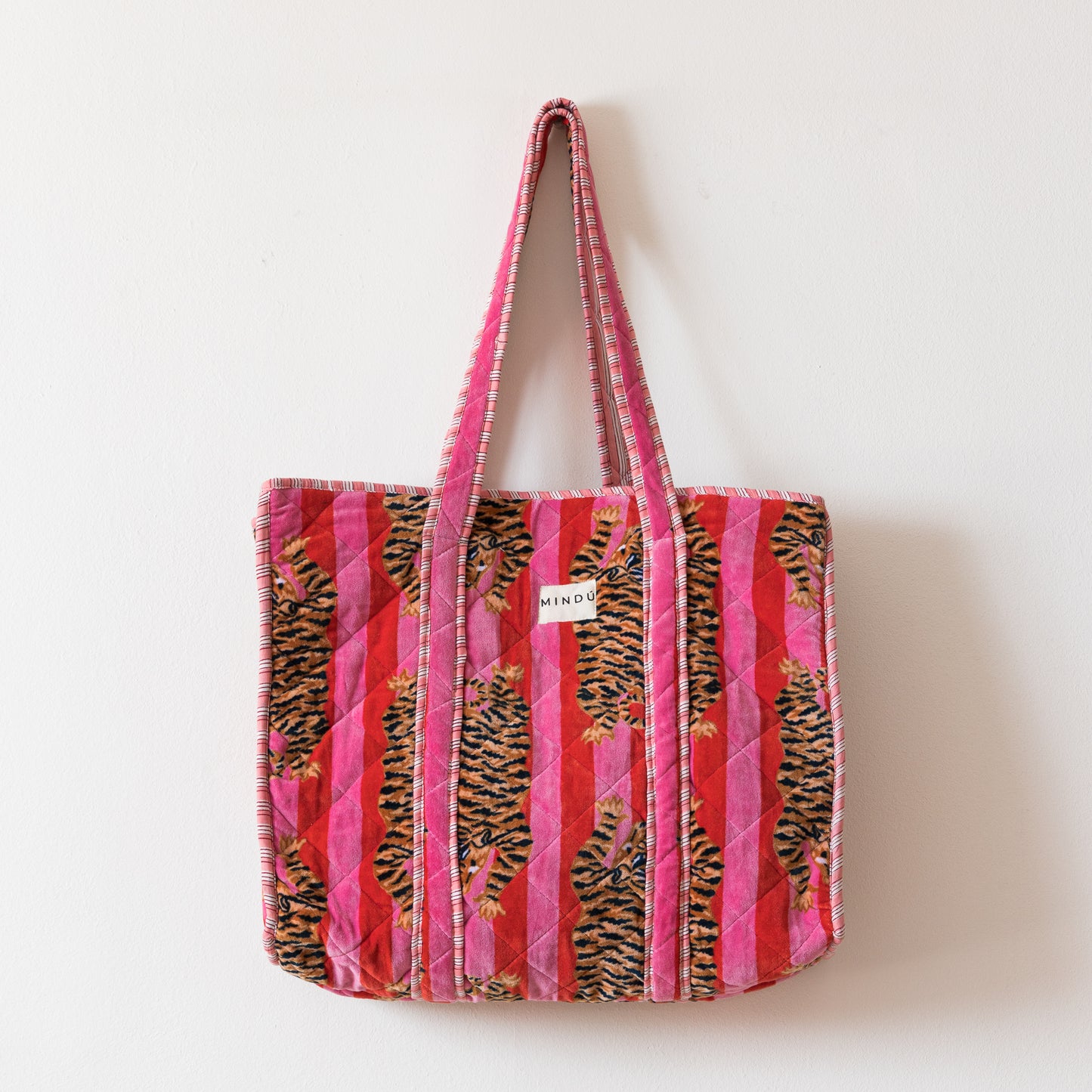 TOTE TIGRE ROSA/ROJO VELVET