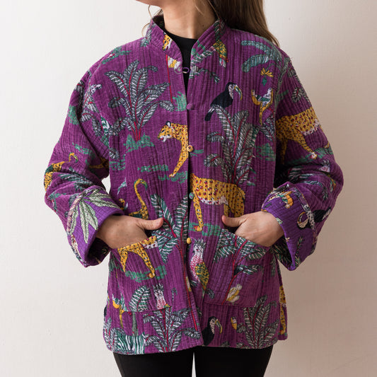 CHAQUETA SELVA MORADA VELVET REVERSIBLE