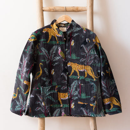 CHAQUETA SELVA GRIS VELVET REVERSIBLE