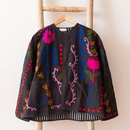 CHAQUETA TANGI BORDADA NEGRA