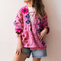 CHAQUETA TANGI  BORDADA ROSA