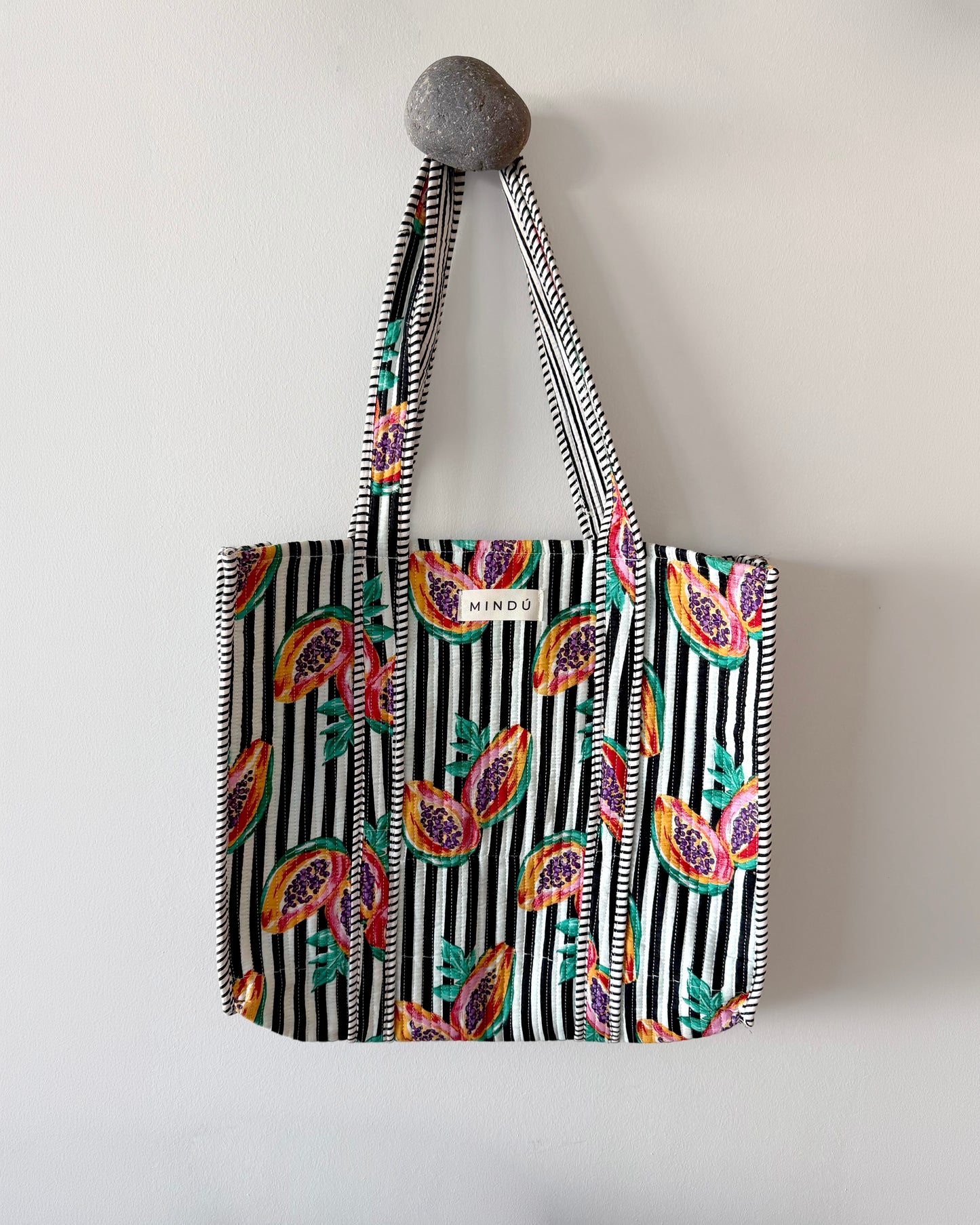 Tote Papaya Rayas | Mindú