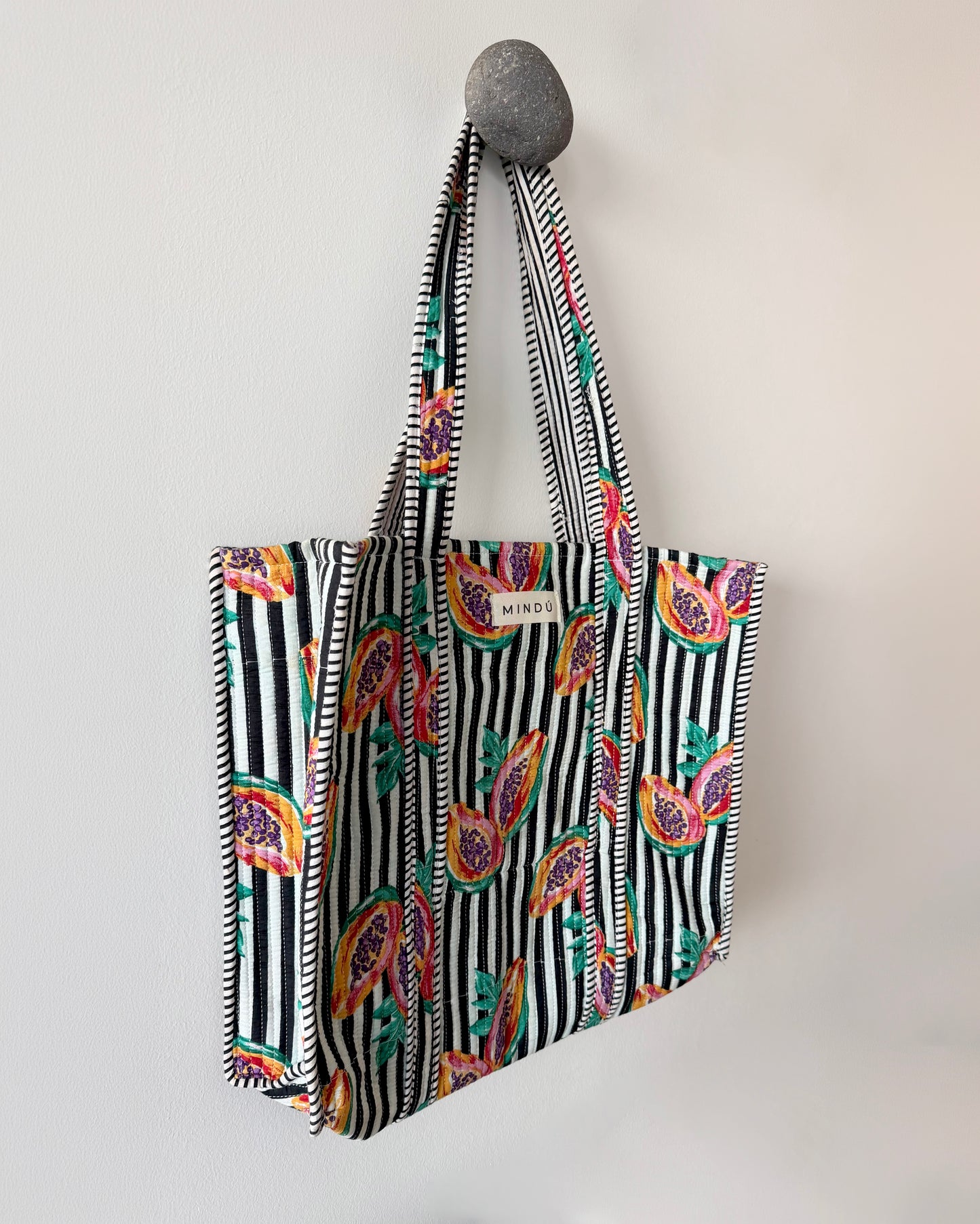 Tote Papaya Rayas | Mindú