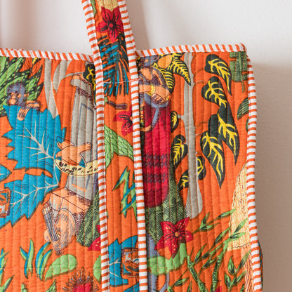 TOTE FRIDA NARANJA CON CIERRE