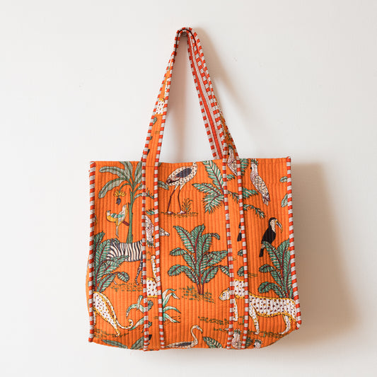 TOTE NARANJA SELVA ALGODON