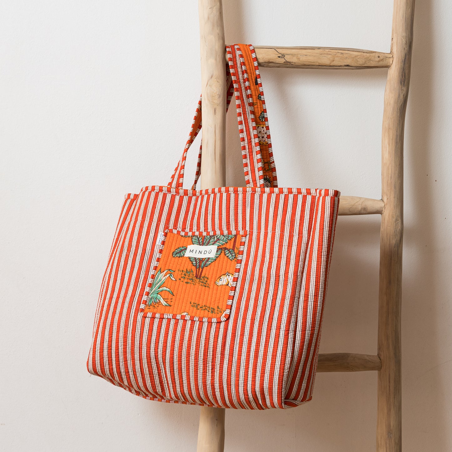 TOTE NARANJA SELVA ALGODON