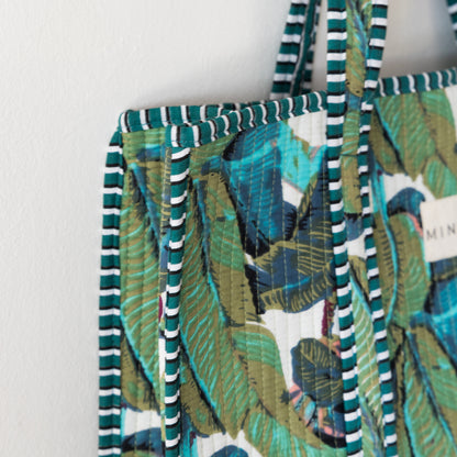 Tote Bag Chenai Reversible de Algodón Orgánico – Estilo Artesanal desde India