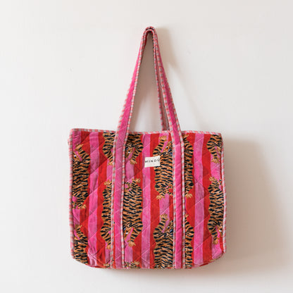 TOTE TIGRE ROSA/ROJO VELVET